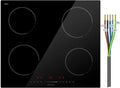 Piano cottura a induzione, 59 cm, 4 fuochi, 7200 W, piastra a induzione, Boost, timer