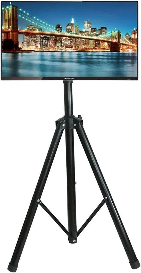 Smart TV, televisore, portatile, nero, per Schermi Piatti da 32'' a 55'', Regolabile in Altezza, Colore: Nero