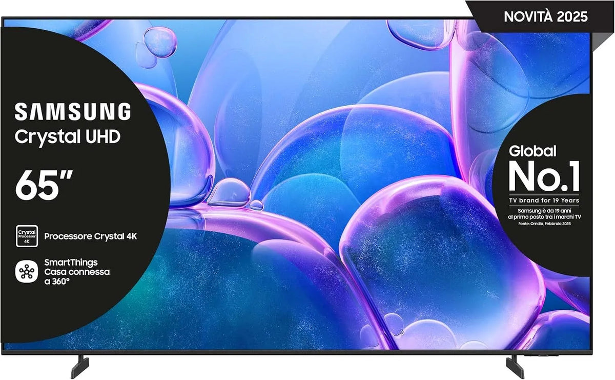Samsung UE65U7000FUXZT Smart TV, televisore, 4K UHD, HDR, OTS Lite & Adaptive Sound, Crystal 4K Processor, Smart Experience, 2025, Metal Stream Design