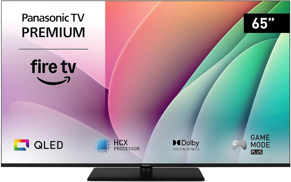 Panasonic TV-65W80AEZ Smart TV, 65 pollici, televisore, 4K UHD, QLED, nero, Dolby Vision e Atmos, 2024, Serie W80, Controllo Vocale Alexa, Fire TV