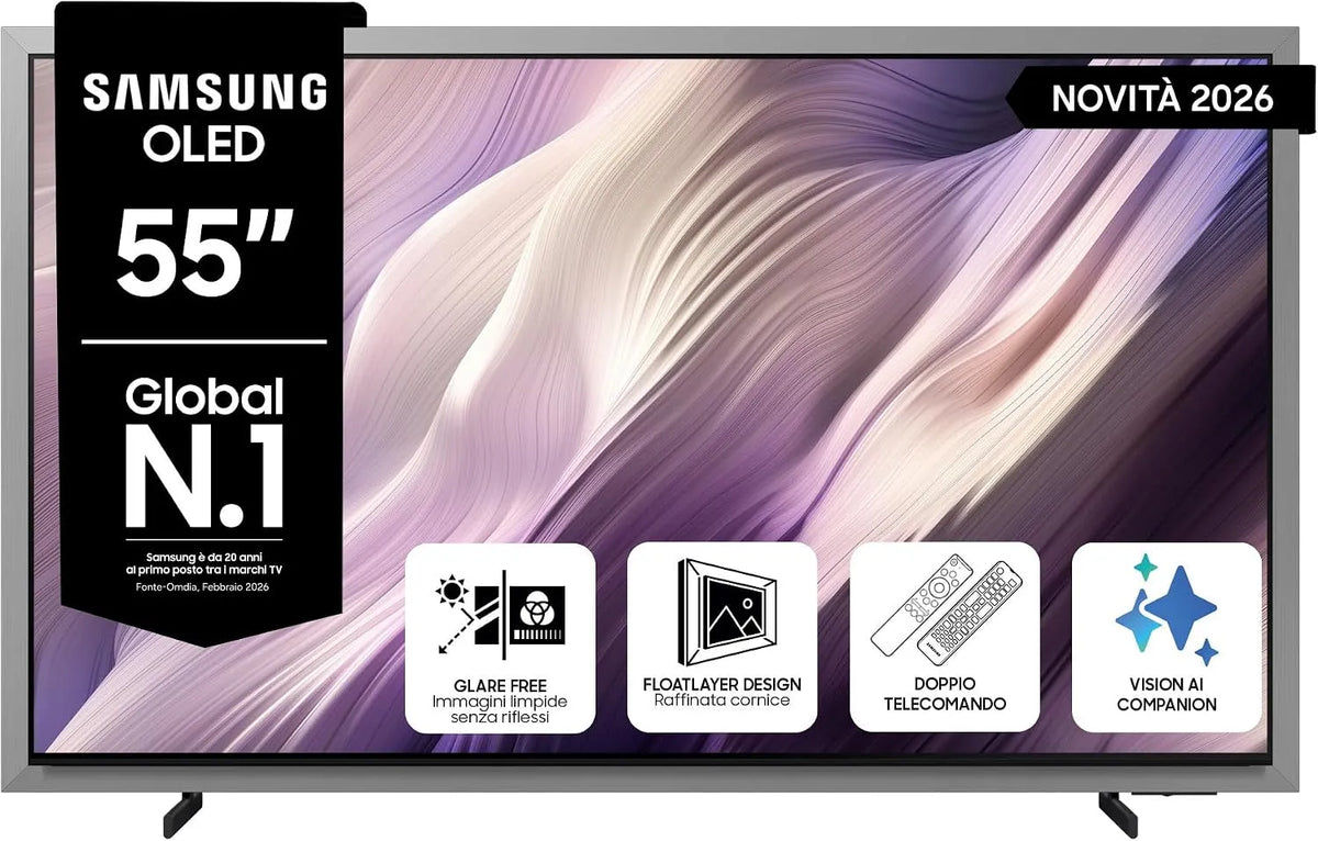Samsung QE55S99HAEXZT Smart TV, 55 pollici, 165 Hz, televisore, 4K UHD, OLED, HDR, audio Dolby, HDR 10+, Motion Xcelerator 165Hz, Dolby Atmos, 2026