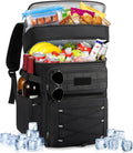 Frigorifero, 30 L, IP65, nero, RAINSMORE Zaino Frigo Termico 30L a Doppia Zona Antiperdite Impermeabile Grande Borsa Frigo Zaino Termico Porta Pranzo