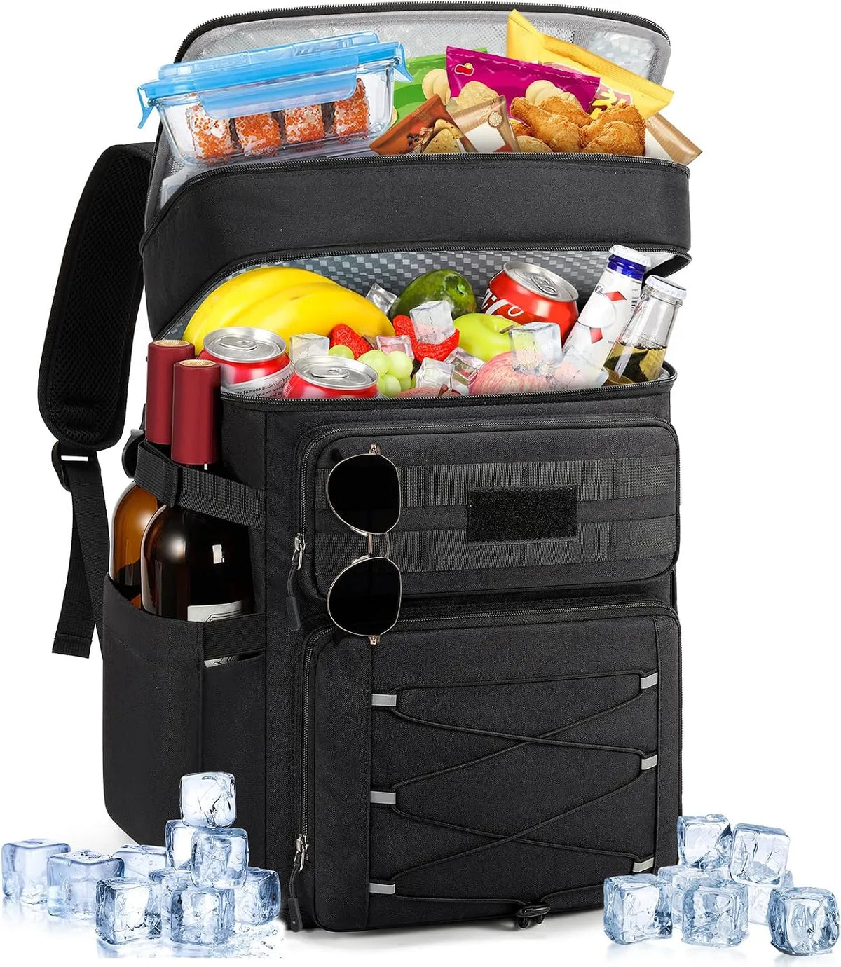 Frigorifero, 30 L, IP65, nero, RAINSMORE Zaino Frigo Termico 30L a Doppia Zona Antiperdite Impermeabile Grande Borsa Frigo Zaino Termico Porta Pranzo