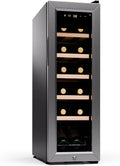Klarstein Cantinetta vino, 12 bottiglie, 5 a 18 °C, vetro, touch, Frigo Bar, Esterni, Mini Frigo Silenzioso