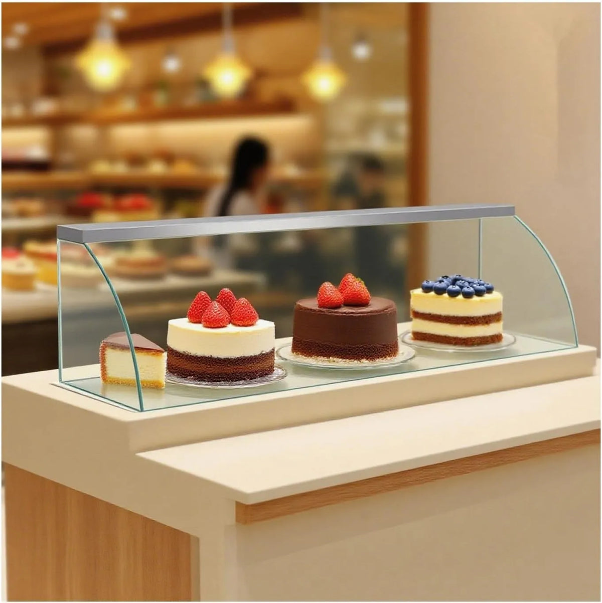 Vetrina refrigerata, pasticceria, professionale, progettazione chiusa a tre lati per i dessert