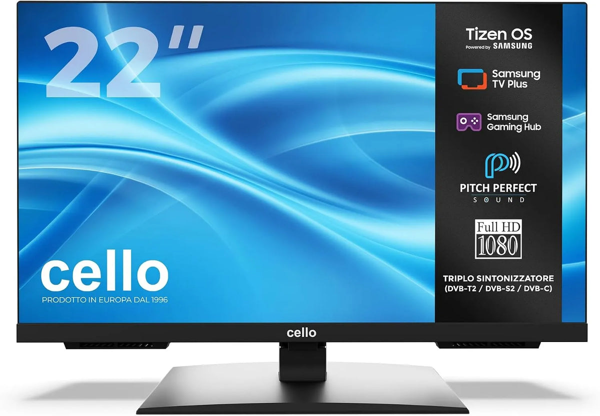 Samsung C2226TZH Smart TV, 22 pollici, televisore, Tizen OS, senza cornice, Gaming Hub, altoparlanti Pitch Perfect, ideale per cucina e camera da