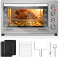 Forno elettrico EVS60, 60 L, 2500 W, compatto, 2 zone di temperatura, argento, Forno Elettrico Ventilato 2500W EVS60, TurboTronic Fornetto Elettrico