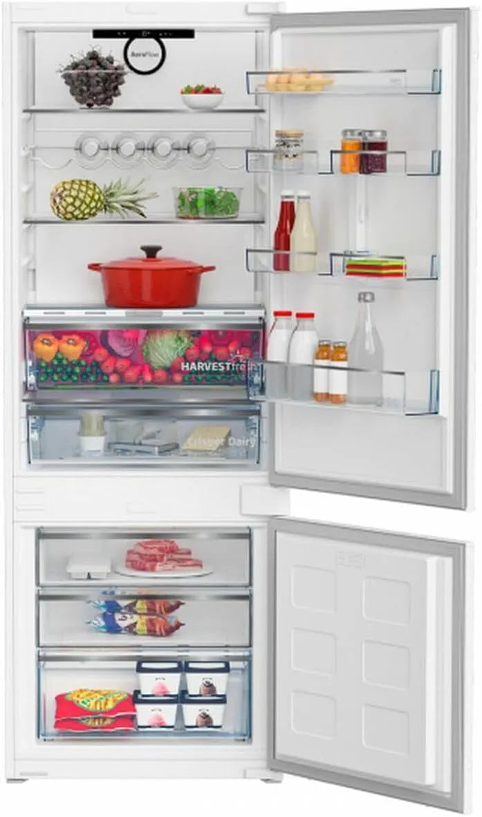 Beko BCNE400E40SN Frigorifero combinato, 370 L, classe energetica E, frigo con congelatore, bianco, Altezza 193 Cm, 370 Litri, Porte Reversibili