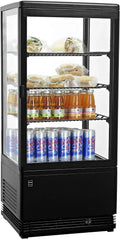 Vetrina refrigerata GGC2078B, 78 L, illuminazione LED, nero, 3 Ripiani Regolabili, Plastica, Vetro, Termostato Digitale