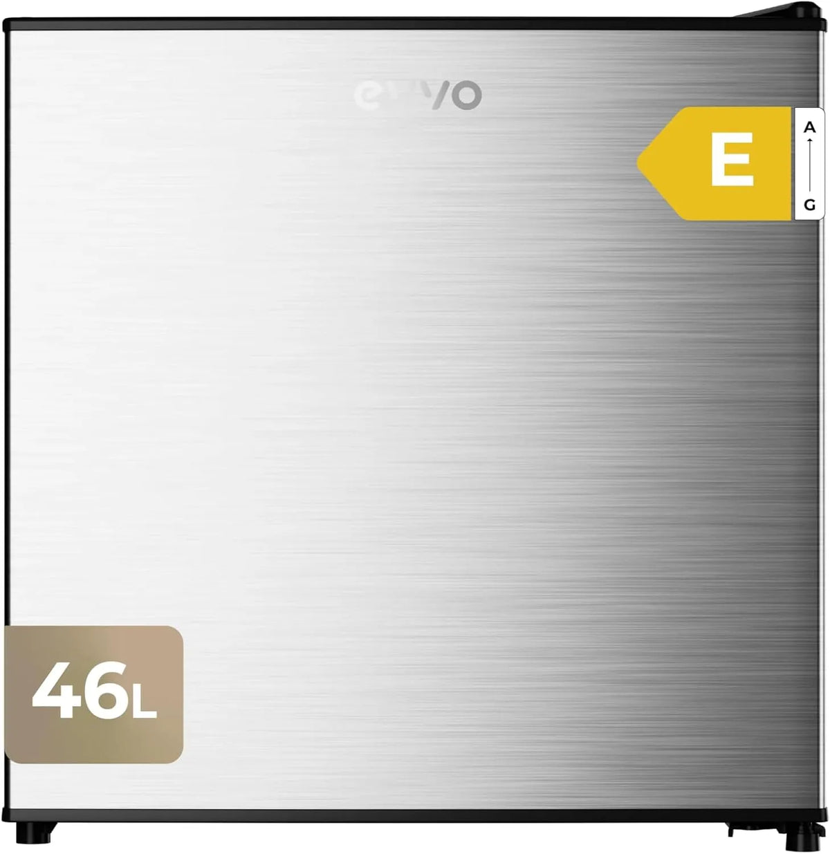 Frigorifero, 46 L, 41 dB, EVVO F22X, acciaio inox, Basso Consumo 80 kWh, anno, camera da letto e studi