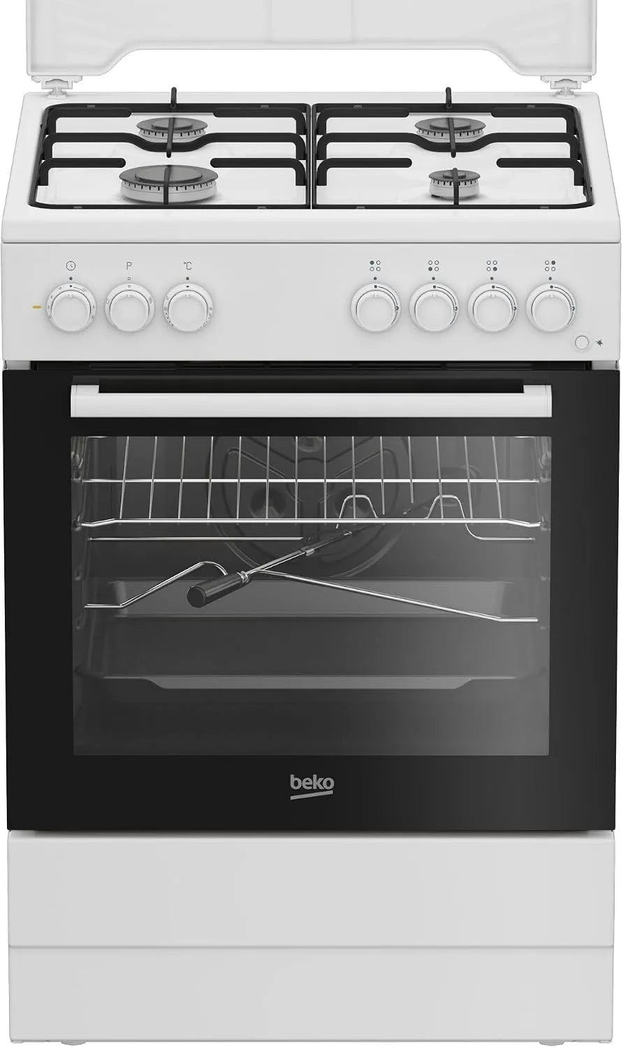 Cucina a gas con forno elettrico FBST62110ST, 60x60 cm, classe energetica E, bianco
