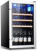 Cantinetta vino, 130 L, 18 bottiglie, da incasso, libera installazione, acciaio inox, bianco