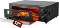 VEVOR Forno elettrico per pizza, 30 cm, 1450 W, 25 a 300 °C, ristorazione, 2 zone di temperatura, con Controllo del Tempo e della Temperatura e Due