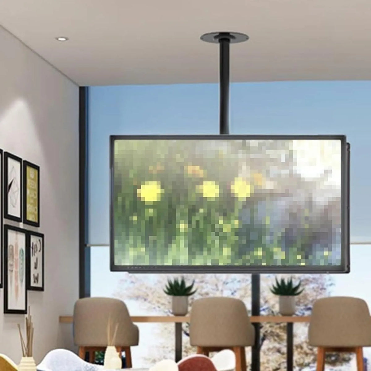 Smart TV, 70 pollici, televisore, display LCD, LNNW Supporto TV inclinabile e ruotabile, staffa di montaggio TV a soffitto regolabile